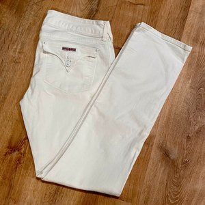 Hudson Ginny Cropped Straight Cuffed White Jeans- 29
